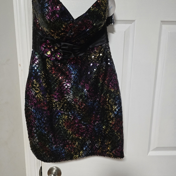 BDazzle Multicolor Sequin Strapless Dress - Picture 13 of 16